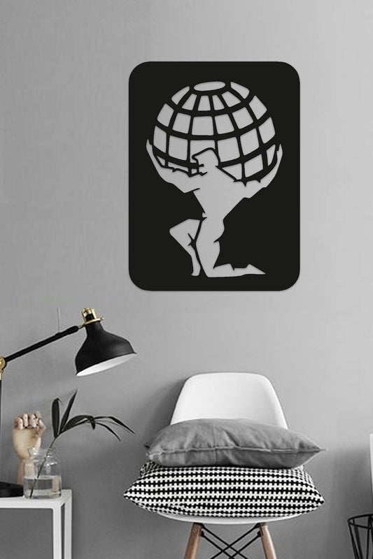 The man who carries the world Wooden Wall Decoration