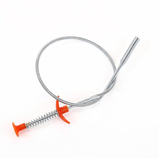 Stainless Steel Hair Catching Drain Cleaner Wire Spring Sink Cleaning Stick (90 cm)