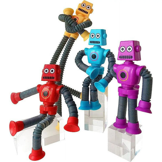 Telescopic Suction Cup Robot Toy, Shape Changing Telescopic Tube Fidget Toys (Random Color)