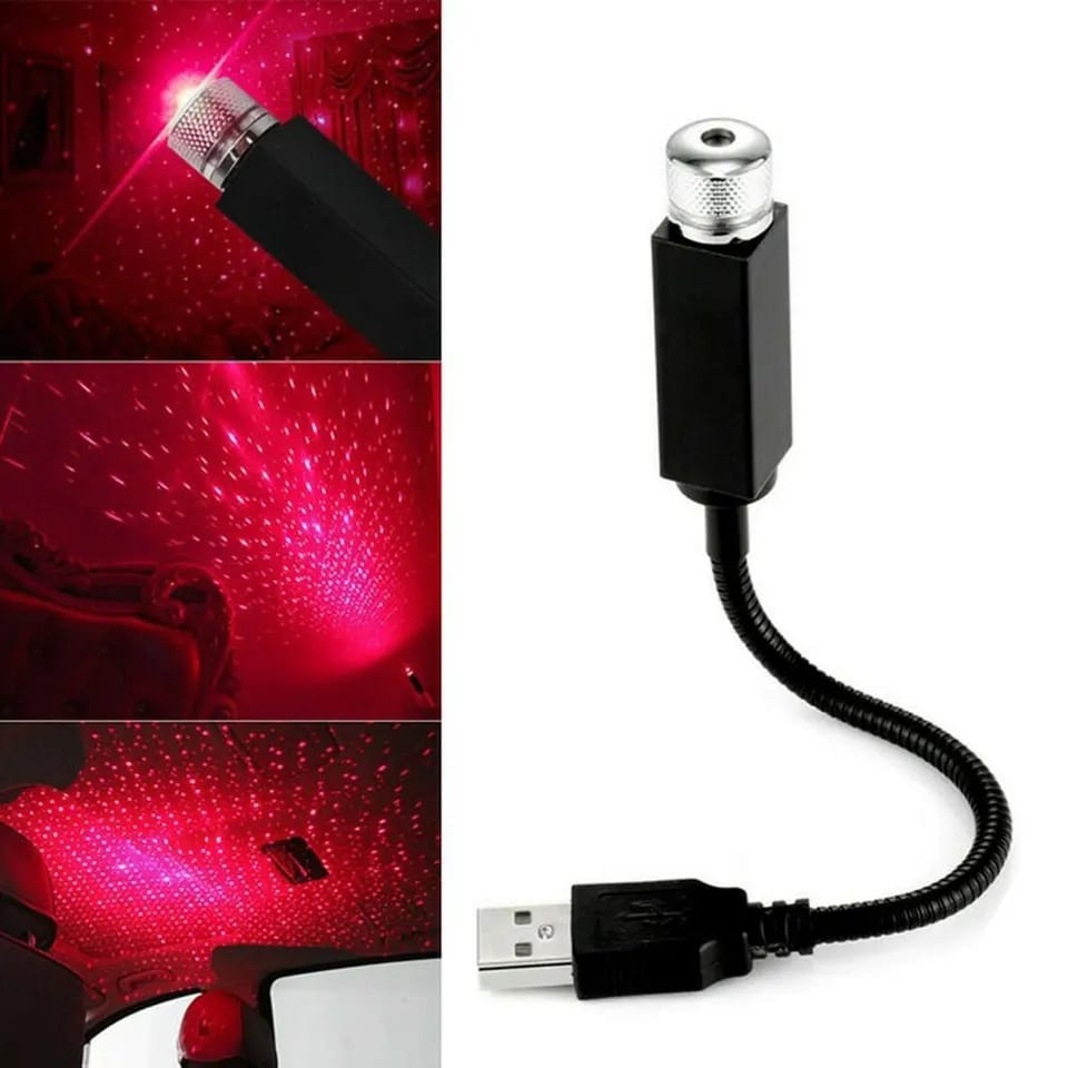 USB Car Light Projector Romantic Flood Light Night Light LED Adjustable Light Galaxy Atmosphere Light Car Interior Decor Light