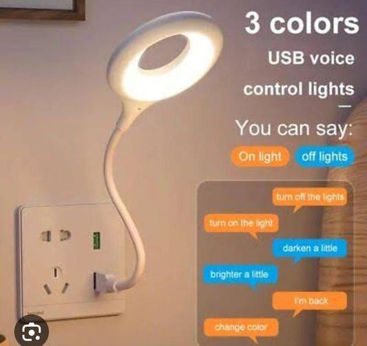 Voice Control USB Direct Plug Portable Lamp Led Desk Lamp Eye Protection Study Reading Night Light Table Dormitory Bedside Lamp