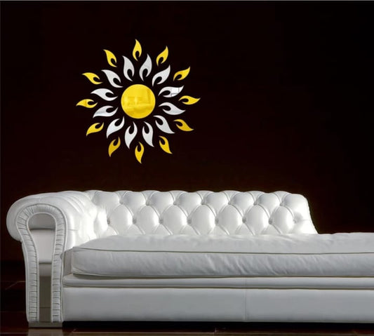 Sun shape Acrylic mirror wall stickers