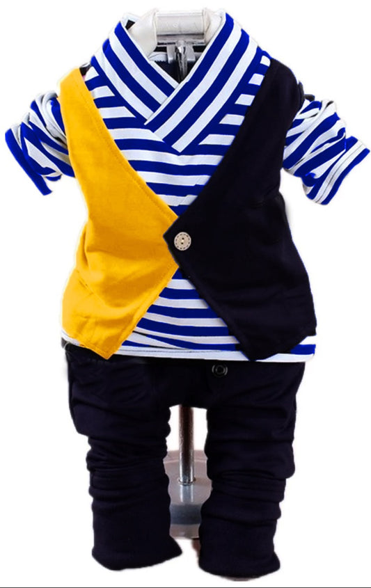 Western Cross Stripe Style Winter Dress For Boys and girls ( Colour ; black )