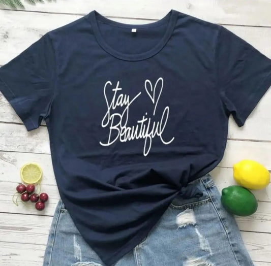 Stay Beautiful Printed Summer Cotton Round Neck Half sleeve T shirts