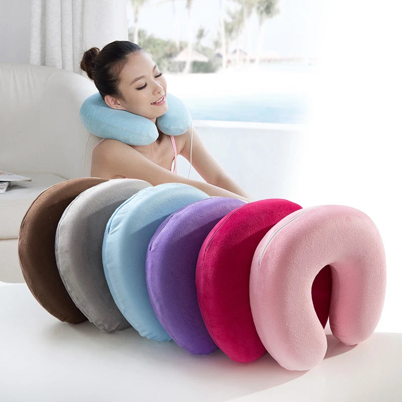 Travel Neck Pillow With Packing (Random Colors) - Each