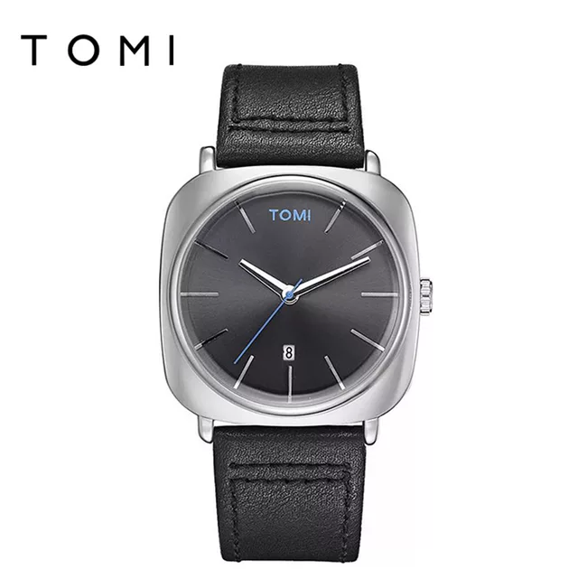 TOMI T-084 Men's Watch Date Quartz Leather Strap