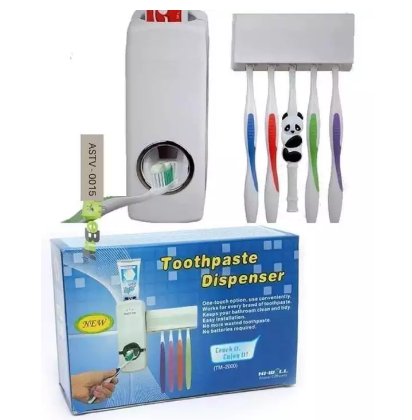 Toothpaste Dispenser Automatic Toothpaste Squeezer and Holder Set