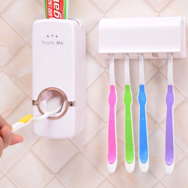 Toothpaste Dispenser Automatic Toothpaste Squeezer &amp; Holder Set