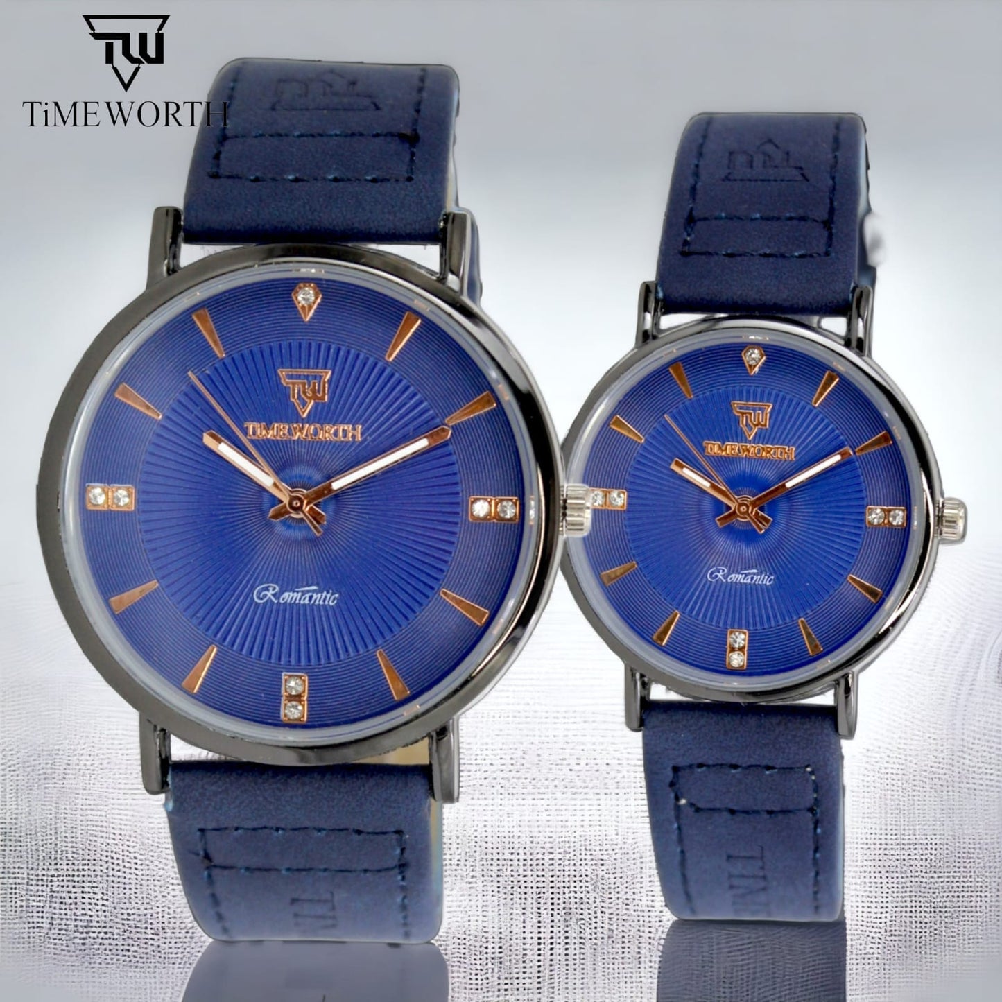 Timeworth Round Dial Stylish Pair Watch