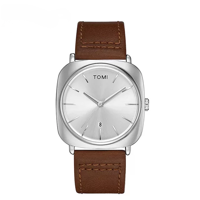 TOMI T-084 Men's Watch Date Quartz Leather Strap