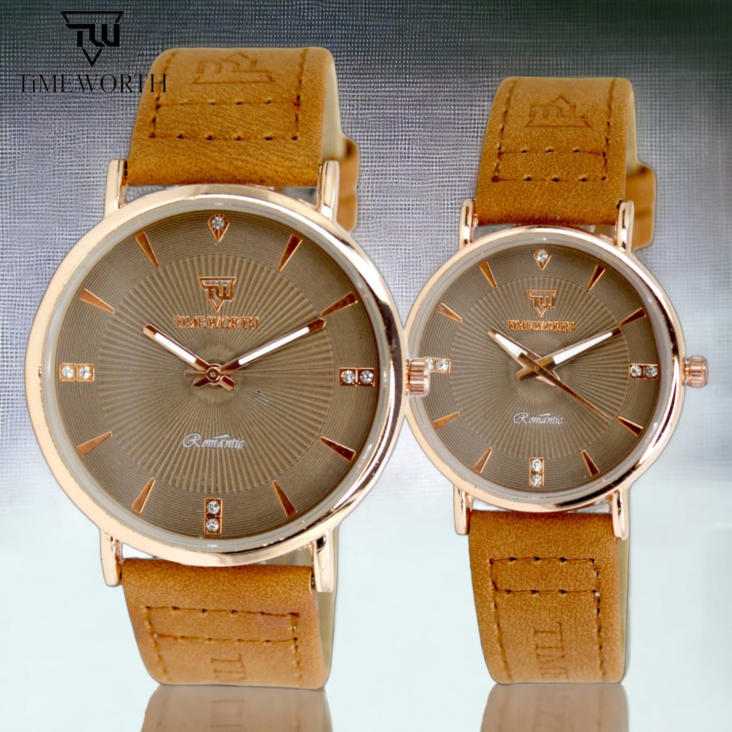 Timeworth Round Dial Stylish Pair Watch