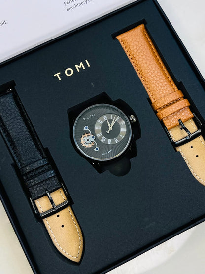 TOMI Face Gear Dual Strap Luxury Business Watch (TOMI-104)