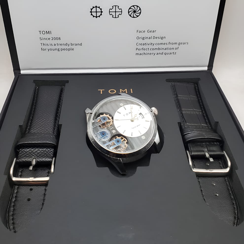 TOMI Face Gear Dual Strap Luxury Business Watch (TOMI-106)